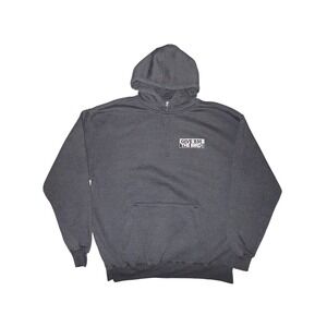 Snowbird Give Em The Bird Hoodie Mens Large Charcoal Gray Ski Resort Sweatshirt